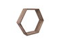 Hanah Home Hex001 Conjunto de 3 Estanterías de Pared de Madera de Abeto Color Nogal
